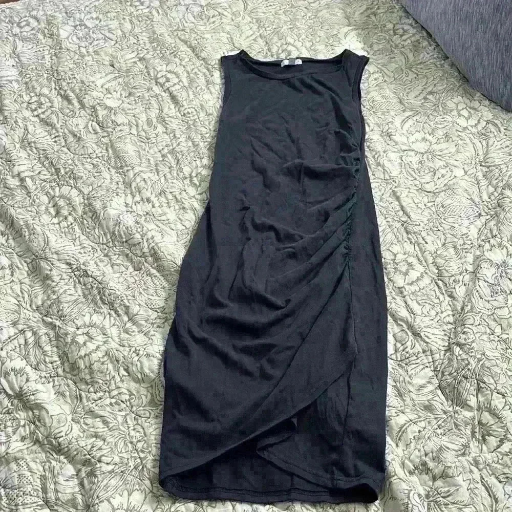 LEith sleeveless ruched tulip hem tank dress